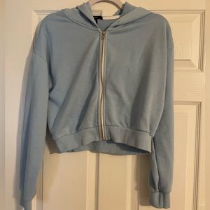 Cropped zip up hoodie